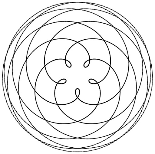 Black line diagram tracing the repeating orbital pattern of Venus