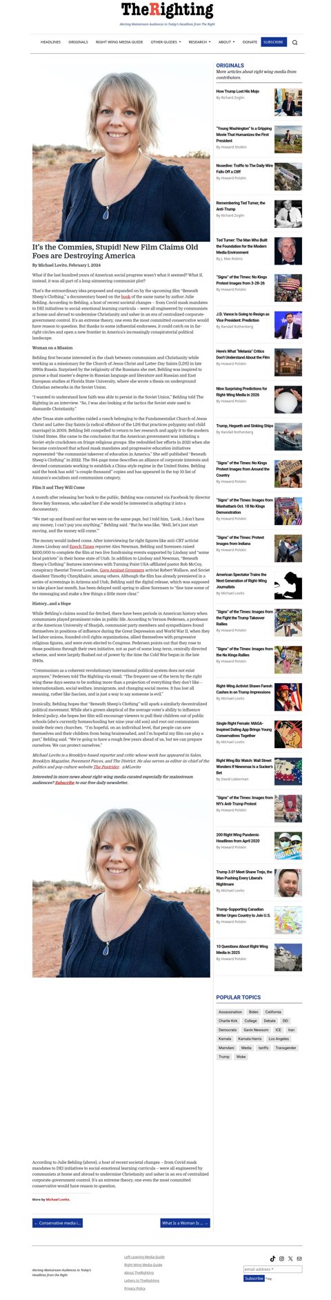 Captured original article page: It’s the Commies, Stupid! New Film Claims Old Foes are Destroying America