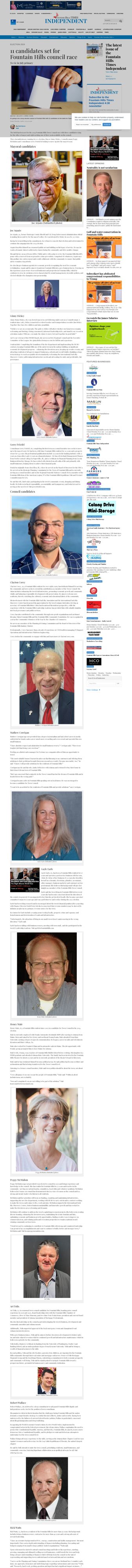Captured original article page: 11 candidates set for Fountain Hills council race