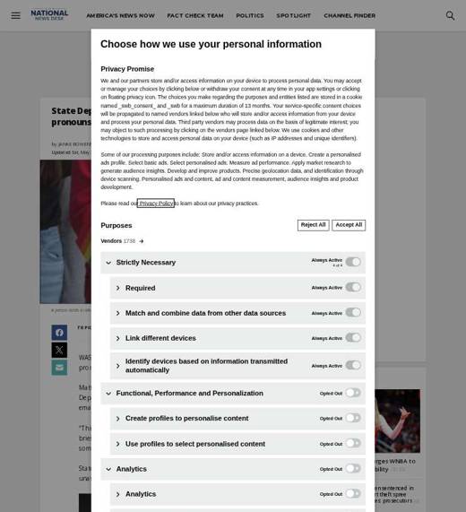 Captured original article page: State Department facing backlash for automated pronouns on employees’ email profiles