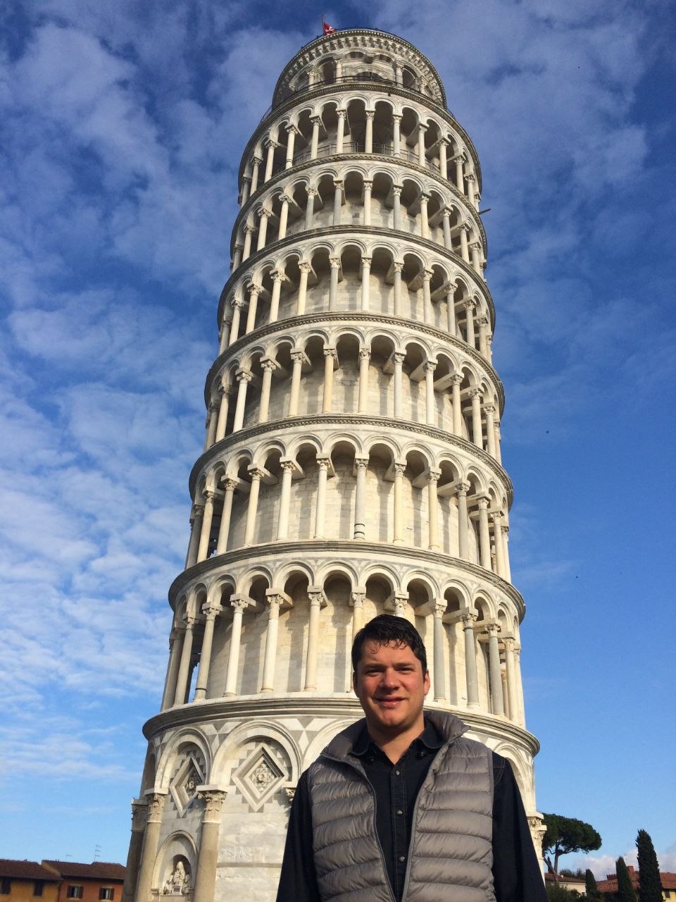 Robert Wallace at the Leaning Tower of Pisa
