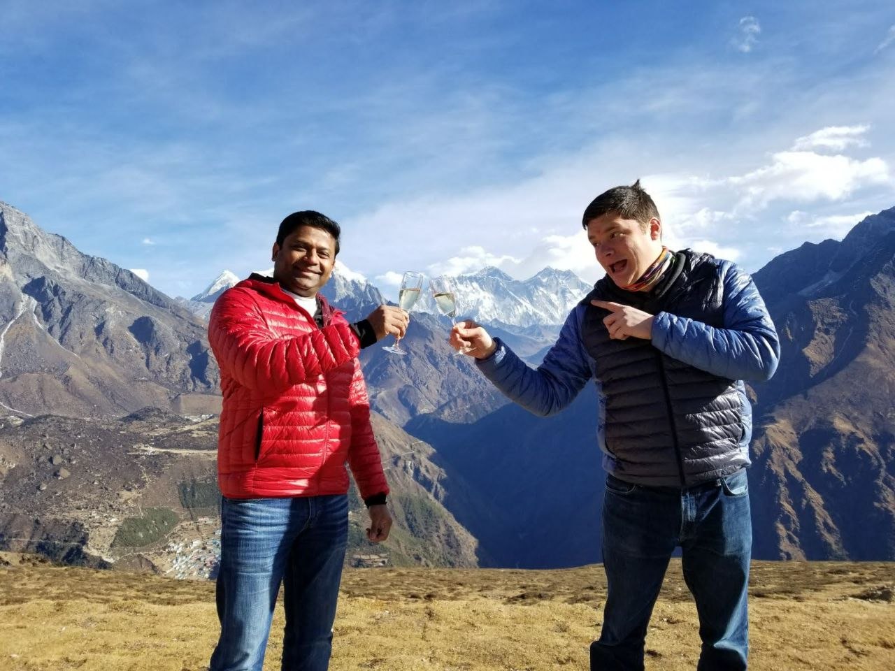 Robert Wallace and a fellow traveler in a mountain landscape